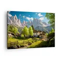 Produktbild: Wandbilder 70x50cm Leinwandbild Berge Landschaft Alpen Klein Bilder Wanddeko