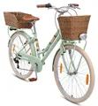 Produktbild: BIKESTAR Alu City Stadt Fahrrad 26 Zoll | 16 Zoll Rahmen, 7 Gang Shimano Damen Rad, Hollandrad Retro Bike mit V-Bremse und Gepäckträger | Mint | Risikofrei Testen