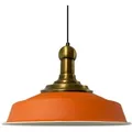 Produktbild: Handbemalte Industrielle Hängeleuchte aus Orange Metall – Vintage-Kronleuchter E27 Ø41 cm für Wohnzimmer, Schlafzimmer Oder Esszimmer