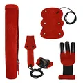Produktbild: elToro [Special Set] Wild Colorz - Set - Schiesshandschuh, Armschutz, Köcher & Spannschnur; tolles Set, nützliches Zubehör zum Bogenschießen, viele Farben! (Rot, XL)