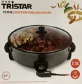 Produktbild: XL Grillpfanne 40cm mit 4fach Trennwand elektrische Partypfanne Thermostat 1500W