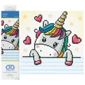 Produktbild: DD3-025 Bild Verliebtes Einhorn ca. 23 x 23 cm groß Diamond Painting Malen mi...