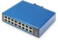 Produktbild: DIGITUS Switch Ind. 16-Port Gigabit Unmanaged blau