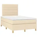 Produktbild: vidaXL Boxspringbett, Boxbett mit Matratze Creme 120x190 cm Stoff