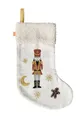 Produktbild: kikadu Nikolausstiefel Nussknacker – Weihnachtsstrumpf zum Befüllen aus 100% Bio-Baumwolle, Bestickt, 39×19 cm, mit Aufhängeschlaufe – Weihnachtsdeko für Kamin/Tür/Kinderzimmer