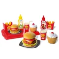 Produktbild: Burger SpielzeugSet – 32teiliges Spielset mit Pommes, Ketchup, Burger, Tablet...