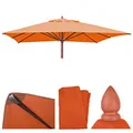 Produktbild: Mendler Ersatz-Bezug für Gastronomie Holz-Sonnenschirm HWC-C57, Sonnenschirmbezug, eckig 4x4m Polyester 3kg - Terracotta