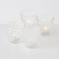 Produktbild: Windlicht Glas klar Teelichthalter 4er Set