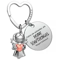 Produktbild: FABACH Fahr vorsichtig Schlüsselanhänger Auto Schutzengel Glücksbringer mit Herz und Gravur - Autofahrer Geschenke Schlüsselanhänger - Führerschein Geschenk Engel Auto Glücksbringer