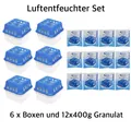 Produktbild: Luftentfeuchter Set 6 x Boxen mit 12x400g Granulat Raum Entfeuchter Trockner NEU