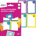 Produktbild: AVERY Buchetiketten Papier 48 x 70 mm farbige Rahmen mit Gesichtern 8 Etiketten