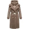 Produktbild: Navahoo Wintermantel Kuscheltraum 14 Modischer Damen Plüschmantel aus angesagtem Materialmix braun XL (42)