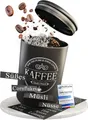 Produktbild: IDEALTASTIC Kaffeedose luftdicht 500g für anhaltendes Kaffeearoma, Stahl, (Vorratsdose 500g, Lebensmittelecht, BPA-frei, Wiederverwendbar), Robuste Kaffeedose für gemahlenen Kaffee & Bohnen