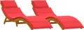 Produktbild: vidaXL Sonnenliege 2 pcs Rot 184 x 55 x 64cm Massivholz Akazie