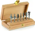 Produktbild: Dremel Mehrzweck-Fräser-Set (660), Dremel, Spanholzplatte, Hartholz, Laminat, Kunststoff, Sperrholz, Weichholz, 35000 RPM, 3,2 mm, 7 Stück(e)