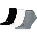 Produktbild: PUMA Unisex Sneakersocken, 3er Pack - Sneaker Plain 3P, Logo, einfarbig Schwarz/Weiß/Grau 35-38