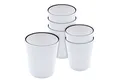 Produktbild: Spetebo Geschirr-Set Melamin Camping Geschirr weiß mit schwarzem Rand - diverse Sets (6-tlg), 4 Personen, Melamin, Picknick Outdoor Tafel Service