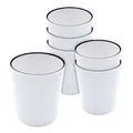 Produktbild: Melamin Camping Becher 6er Set weiß - 400 ml - Picknick Outdoor Trink Gefäß