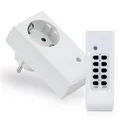 Produktbild: Funksteckdosen 1er Set + 1x Fernbedienung 1100 Watt bis 30m Funkschalter weiß