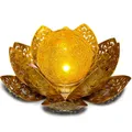 Produktbild: Solarleuchte Lotus Design Außen Garten LED Warmweiß Metall 20x20cm