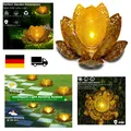 Produktbild: Solarleuchte Lotus Garten Deko Außen Warmes Licht Metall 20x20cm