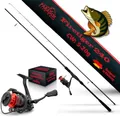 Produktbild: Paradox Fishing Firetiger Spinnrute mit Rolle I 2,4m 5-20g mit 2000 Rolle I Spinnruten perfekt für Barsch Rute
