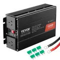 Produktbild: VEVOR Sinus-Wechselrichter, 1500 W DC 12 V AC 230 V Wechselrichter mit 2 AC-Steckdosen 2 USB-Anschlüssen 1 Typ-C-Anschluss 6 Ersatzsicherungen für kleine Haushaltsgeräte wie Smartphone-Laptops