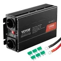 Produktbild: VEVOR Sinus-Wechselrichter, 1500 W DC 12 V AC 230 V Wechselrichter mit 2 AC-Steckdosen 2 USB-Anschlüssen 1 Typ-C-Anschluss 6 Ersatzsicherungen für