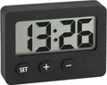 Produktbild: TFA Dostmann Mini Digitaluhr Tischuhr Quarzuhr Magnet schwarz 60.2013.01