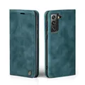 Produktbild: LBH Handyhülle für Samsung Galaxy S22 in Petrol Blau mit Karten- und Geldfach Smartphone Hülle mit Standfunktion Flip Case Schutzhülle Magnetverschluss Vintage