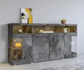Produktbild: INOSIGN Sideboard India,Breite 182cm, stilvolle Kommode mit Glastüren, Kombikommode viel Stauraum, Einlegeböden verstellbar,ohne Beleuchtung