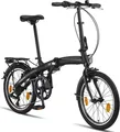 Produktbild: Licorne Bike Phoenix 2D, 20 Zoll Aluminium-Faltrad-Klapprad, Scheibenbremse, Discbremse, V-Bremse Faltfahrrad-Herren-Damen, 7 Gang Kettenschaltung - Folding City Bike, Alu-Rahmen, StVZO, Vorderlampe, Hinterlampe