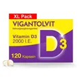 Produktbild: VIGANTOLVIT Vitamin D3 2000 IE Kapseln 120 Stück XL Pack  PZN 12423869