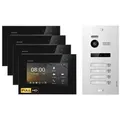 Produktbild: HD Video Türsprechanlage für 4 Familienhaus, 4x Monitor, Balter EVO HD Silber/Schwarz