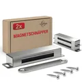 Produktbild: Magnetschnäpper - Haltekraft 25kg- 2er Set Edelstahl Schrankmagnet von LouMaxx