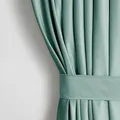 Produktbild: AmeliaHome Set Vorhang H 270 x B 140 cm mit Raffhalter 54 x 10 cm Velvet Optik Minze 1 St. Kräuselband Wellenband Samt Halbverdunkelungsvorhang Fensterdekoration Dekoschal Dekorvorhang
