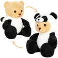 Produktbild: BRUBIES Teddy Panda - 25 cm Teddybär im Pandakostüm mit Kapuze - Pandabär Plüschtier für kuschelige Abenteuer - Kuscheltier Geschenk für Kinder