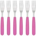 Produktbild: GRÄWE Tafelgabeln, 6 Stück, Edelstahl, bunte Griffe, pink
