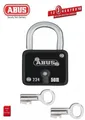 Produktbild: ABUS Buntbart-Vorhangschloss 234/50 für Außenbereich + 2 Schlüssel, Hangschloss