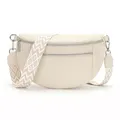 Produktbild: Zyig bauchtasche damen kleine，handtasche umhängetasche damen，Made of Vegan PU Leather Elegante Gürteltasche， Breiter Riemen，Weiß Brusttasche
