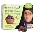 Produktbild: NABALI FAIRKOST FÜR ALLE NABALI FAIRKOST Medjool Datteln aus Palästina 100% Natürlich Aromatisch Traditionell Frisch Orientalisch I Ohne Konservierungsstoffe I Vegan I 1 kg (1er Pack), Large/Jumbo