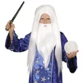 Produktbild: W WIDMANN MILANO Party Fashion 74600 - Perücke Zauberer, grau mit Bart, Fantasy, Karneval, Mottoparty