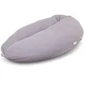 Produktbild: HOBEA-Germany Stillkissen 190 cm x 76 cm XXL Lagerungskissen Schwangerschaftskissen für Baby und Erwachsene Seitenschläferkissen Stillkissen mit Bezug aus Bio Baumwolle, Waffelmuster Grau