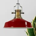 Produktbild: bamyum Asletl Hängelampe Industrial aus Metall Ø41 cm, Küchenlampe Vintage, Hängelampe Esstisch E27, Wohnzimmerlampe Hängend Vintage, Pendelleuchte Esstisch und Wohnzimmer, Pendelleuchte Rot