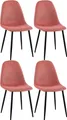Produktbild: CLP 4er Set Esszimmerstühle Napier gepolstert bis 150 kg belastbar orange Material Stoff