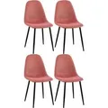 Produktbild: CLP 4er Set Esszimmerstühle Napier orange/Stoff