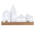 Produktbild: Living Xmas Lichtobjekt Stadt aus Porzellan und Akazienholz in der Größe 25x7...