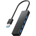 Produktbild: USB Hub 3.0, 4 Port, tragbarer USB Splitter Mini USB Verteiler Flash Drive, HDD