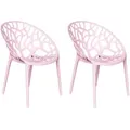 Produktbild: LC Garden Vomo 2er Set Gartenstühle Rosa Stapelstühle Kunststoff stapelbar