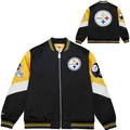 Produktbild: Mitchell & Ness Throw it Back Heavyweight Vintage Satin Jacke (NFL) - Pittsburgh Steelers, Größe XL, Reißerschluss, Gestickte Logos, Herren, Frauen, Kinder, Unisex, Frühling, Sommer, Herbst, Winter